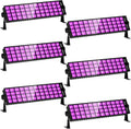 6 Pack 120W Black Light Bar, IP66 Waterproof LED Blacklights with Plug+Switch+5.9ft Cord, Light Up 5000ft² Area, for Halloween Glow Fluorescent Party Bedroom Game Room Body Paint Stage