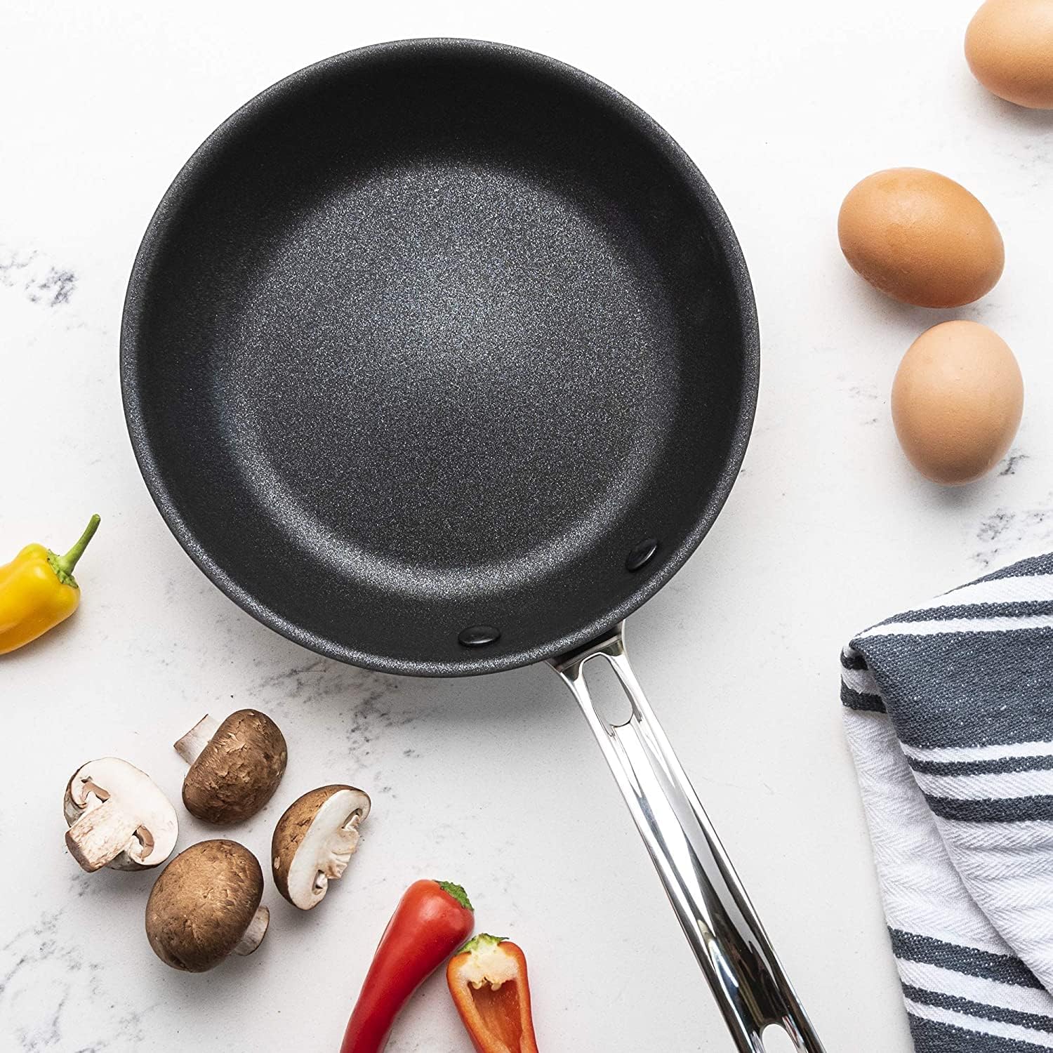 Viking 5-Ply Non Stick Frying Pan, 8 Inch Stainless Steel Nonstick Fry Pan, 5 Liters, Satin FInish