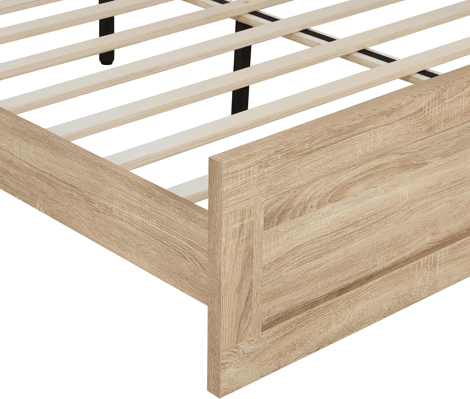 KISLOT Wood Bed Frame, Full Size Wooden Platform Bed Frame with Headboard and Footboard Mattress Foundation Farmhouse Bedroom Furniture No Box Spring Needed