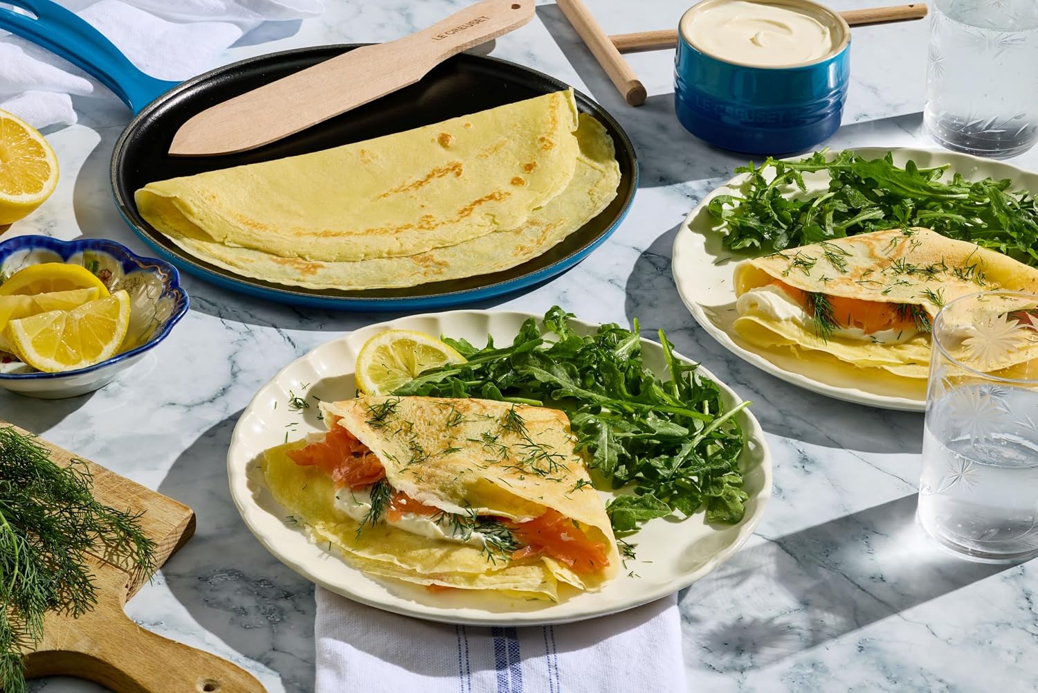 Le Creuset Enameled Cast Iron Traditional Round Crepe Pan, 10.25', White