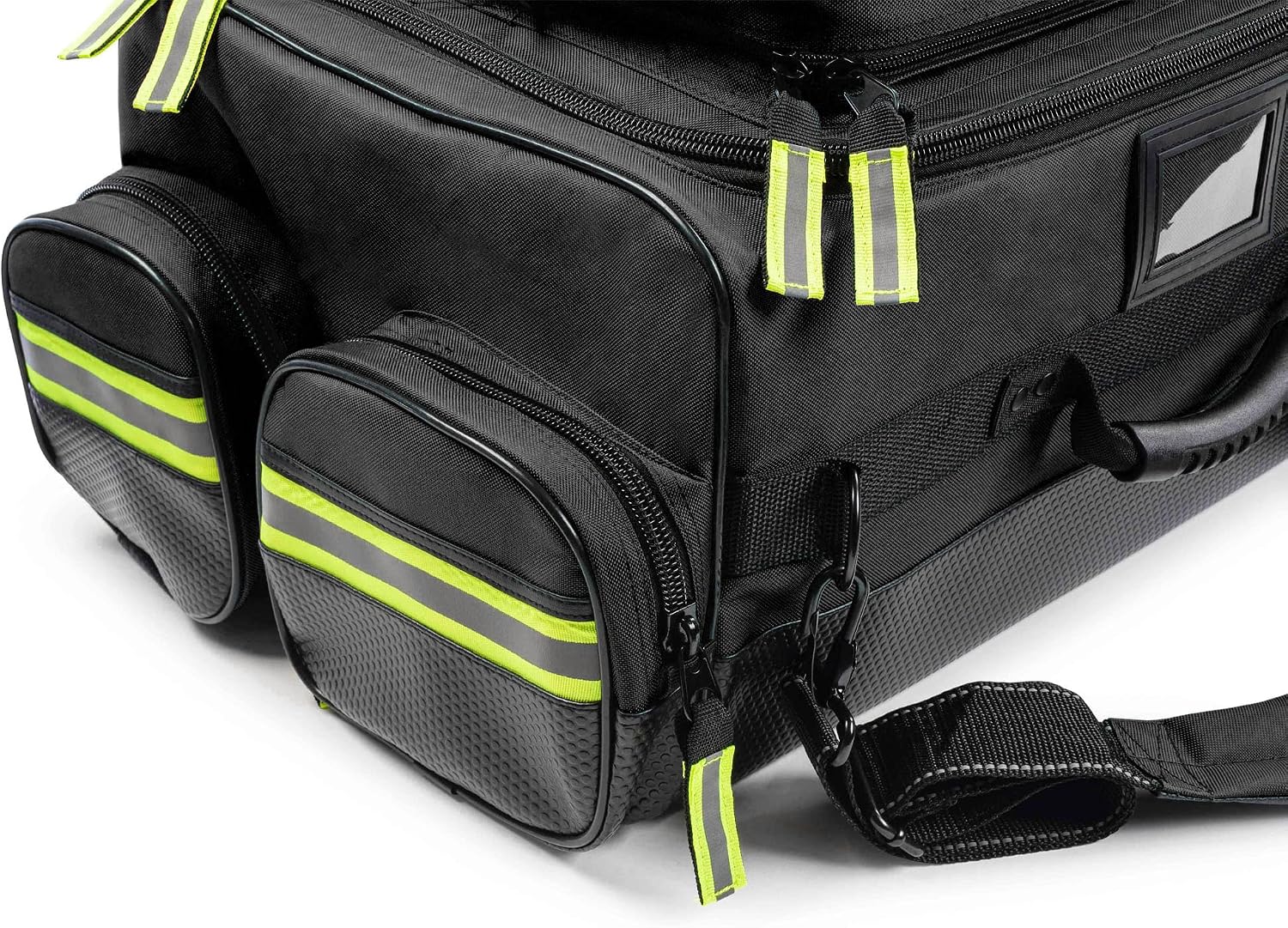 Scherber Fully Stocked First Responder Ultimate Professional EMT/EMS Trauma Kit | HSA/FSA Approved | w/10+ Compartments, Zippered Pockets, Dividers, Oxygen Access & 260+ First Aid Supplies (Black)