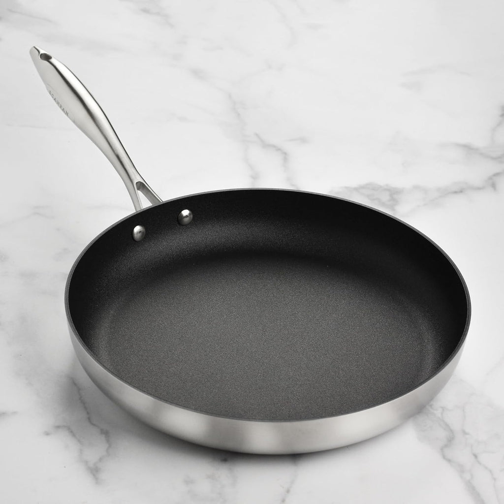 Scanpan CX+ 12.5' Fry Pan with Glass Lid - Stratanium Plus Nonstick - 5-ply Stainless Steel