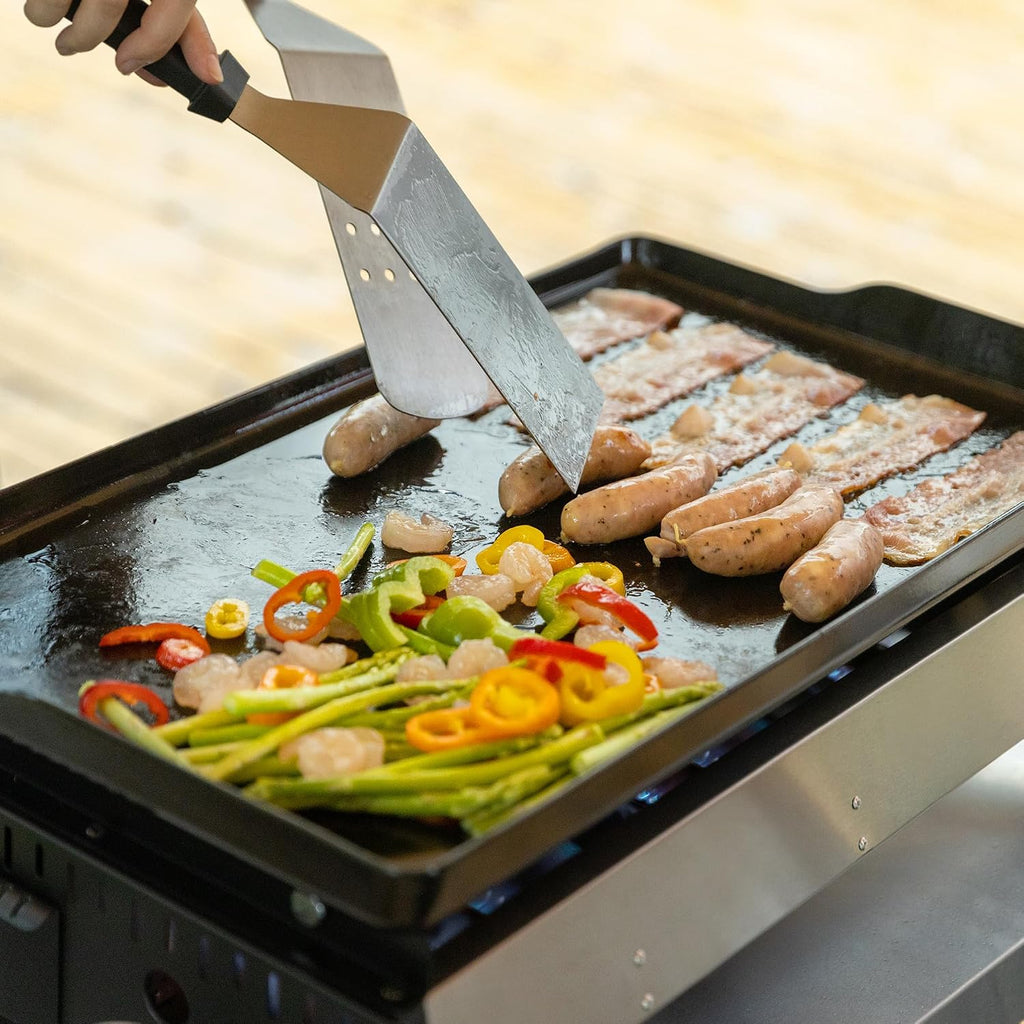 Royal Gourmet PD1300 3-Burner Portable Propane Gas Grill Griddle, 26,400 BTU Table Top Griddle for Outdoor Cooking, Camping, Tailgating, or Picnics, Silver