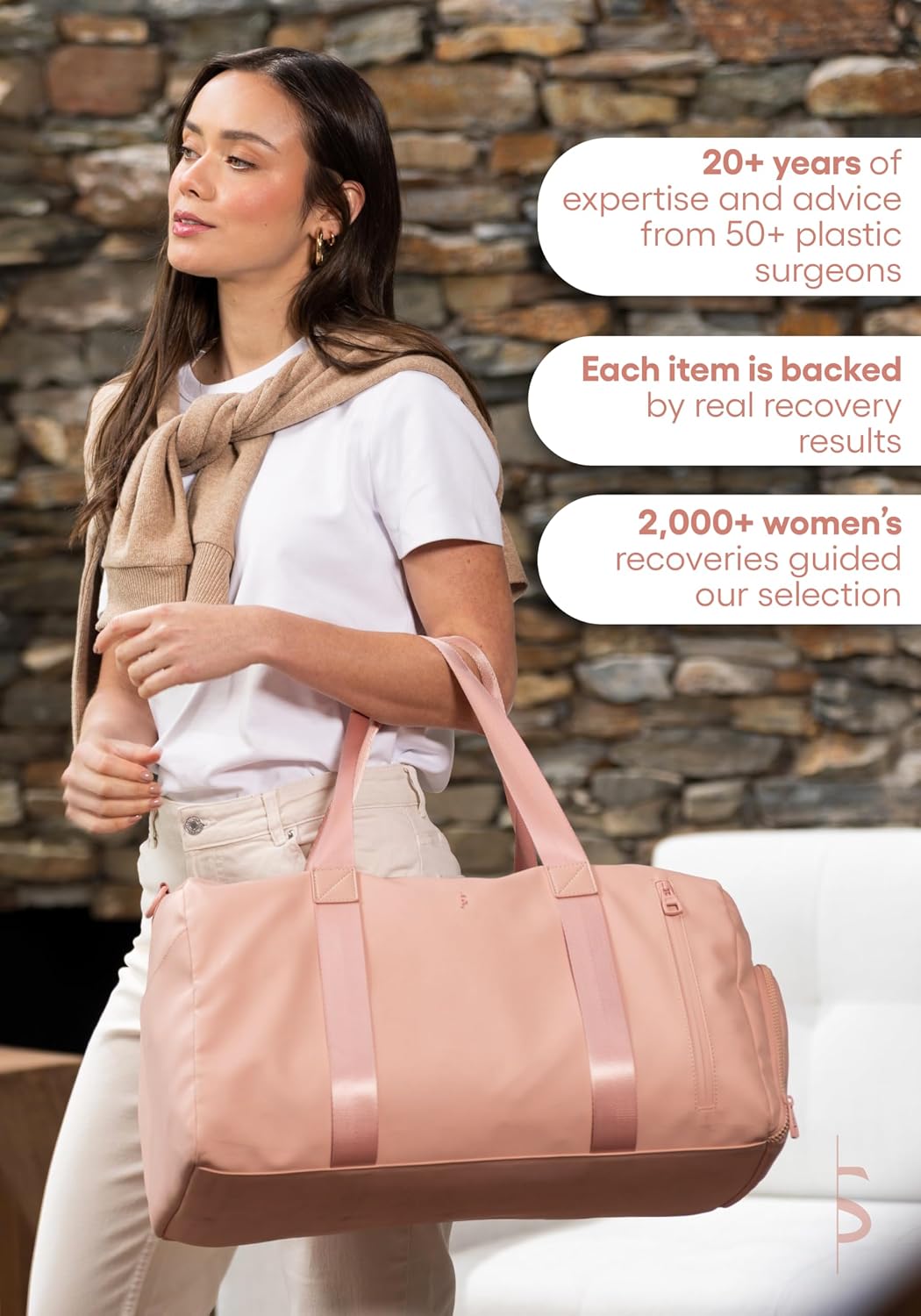 BE SHAPY Lipo and BBL Surgery Recovery Items | Premium Hospital Bag with Essentials | BBL Pillow and Liposuction Recovery Supplies L
