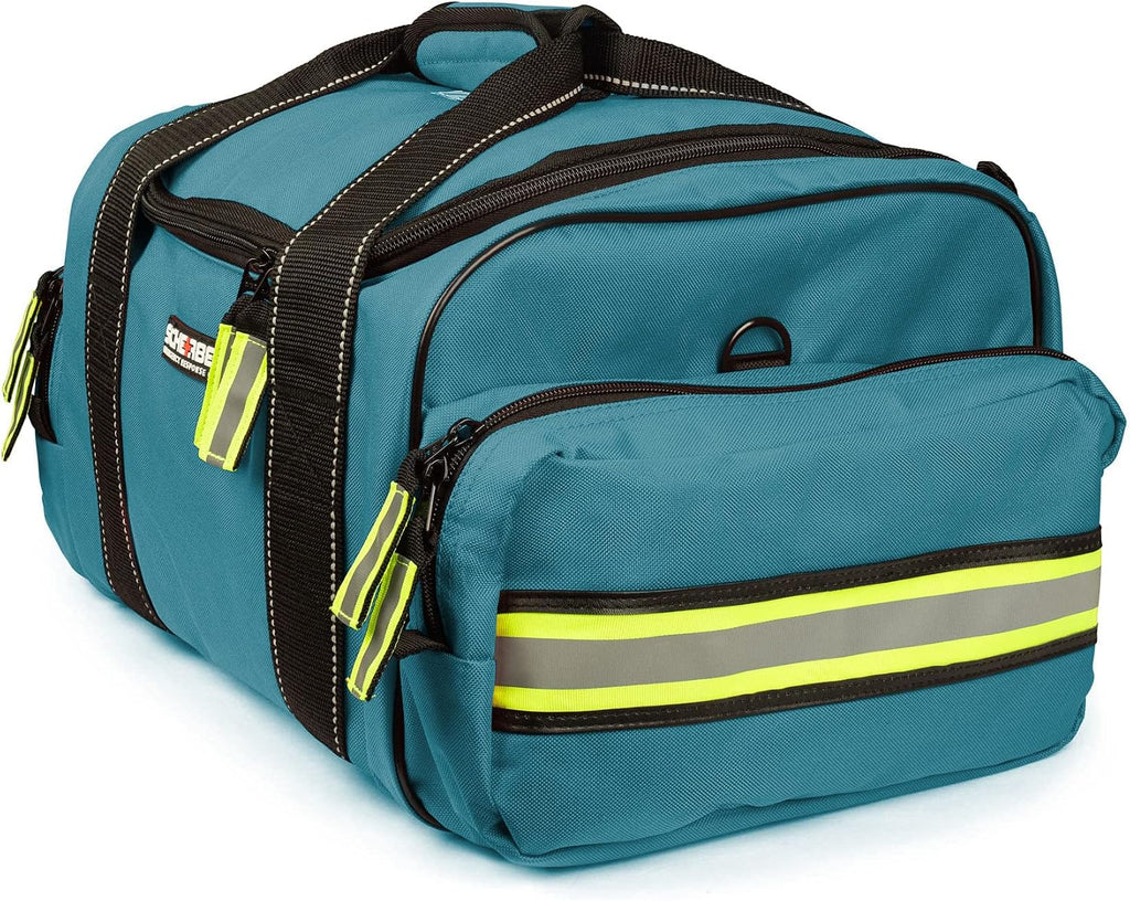Scherber Fully-Stocked First Responder Bag | Professional EMT/EMS Trauma & Bleeding Medical Kit | HSA/FSA Approved | CAT Tourniquet, HyFin Chest Seal, Israeli Bandage & 250+ First Aid Supplies (Blue)