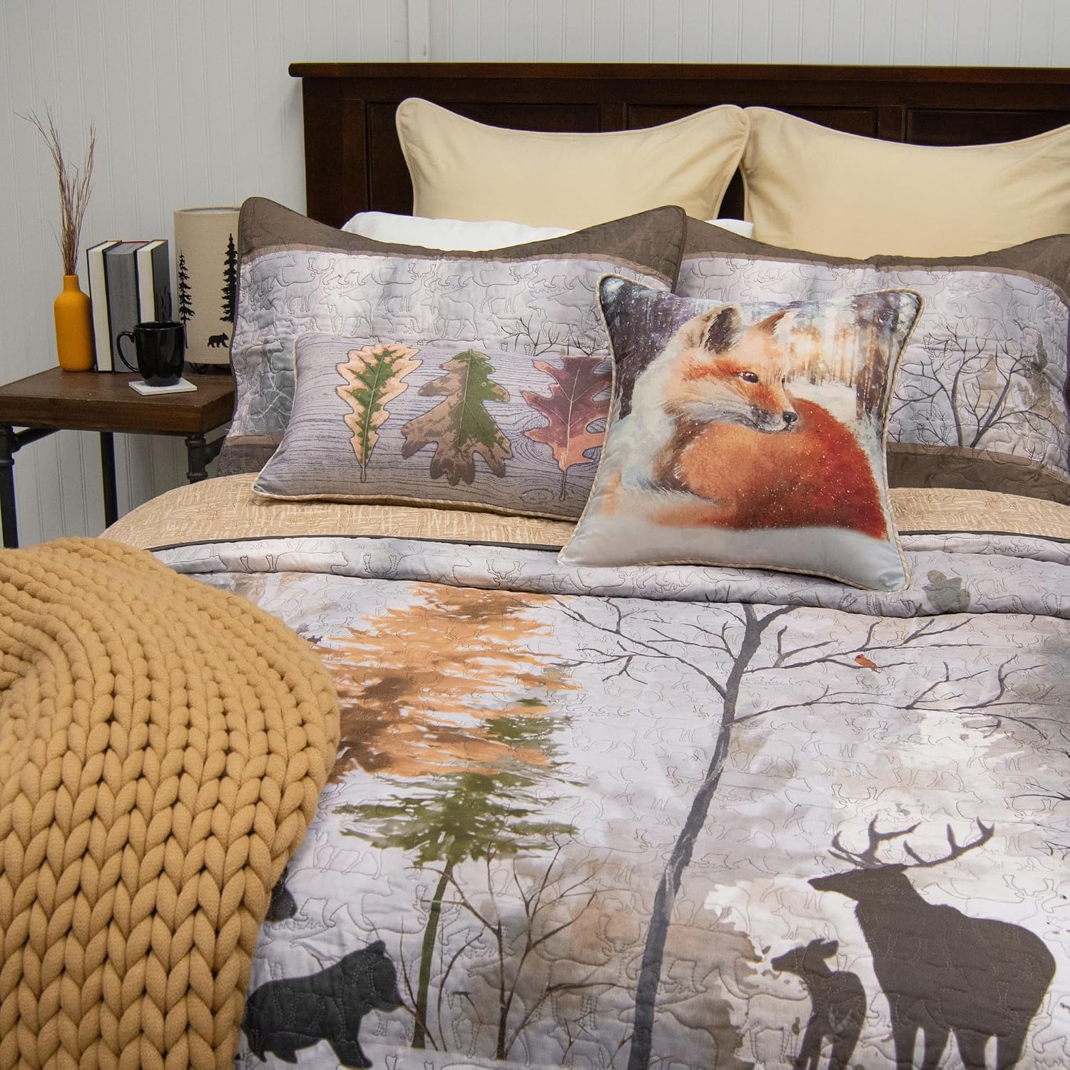 Donna Sharp Dawn Mist Polyester Bedding Set - 3-Piece King Size Quilt Set - Includes 1 Quilt and 2 King Pillow Shams - Machine Washable - Traditional Design