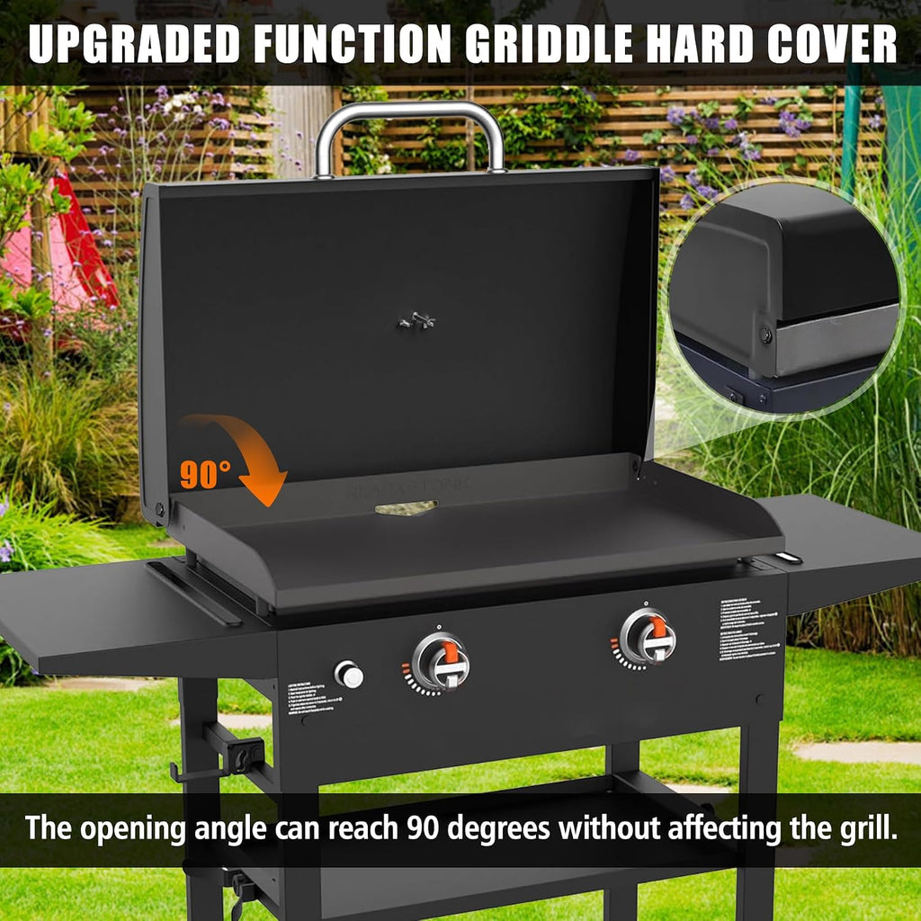 Griddle Lid for Blackstone 28in Griddle 1517 5857 Griddle Hood for Omnivore 1883 2147 2287 2206 2269 Powder Coated Steel with Stainless Steel Handle Flat Top Grill Cover for Blackstone 28in Griddle