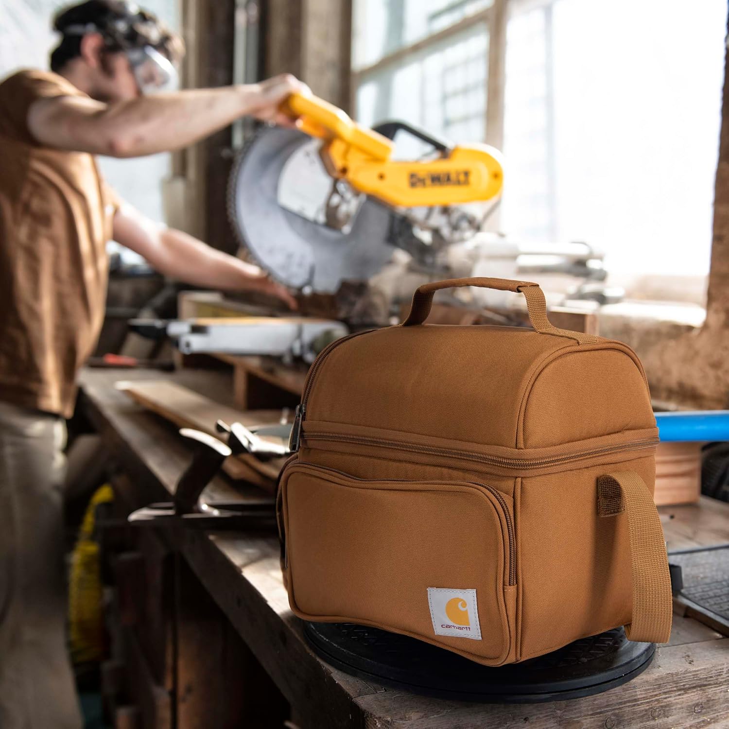 Carhartt Camping Cooler, Worksite Lunchbox, Soft Shell Lunch Bag for Construction Sites, Work and Everyday Use, Brown (Pack of 8)