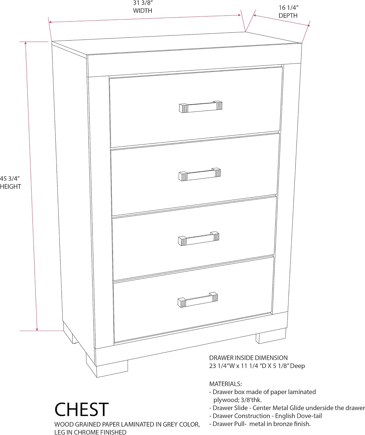 Kings Brand Furniture – Lorain 6-Piece King Size Gray Bedroom Set. Bed, Dresser, Mirror, Chest & 2 Nightstands