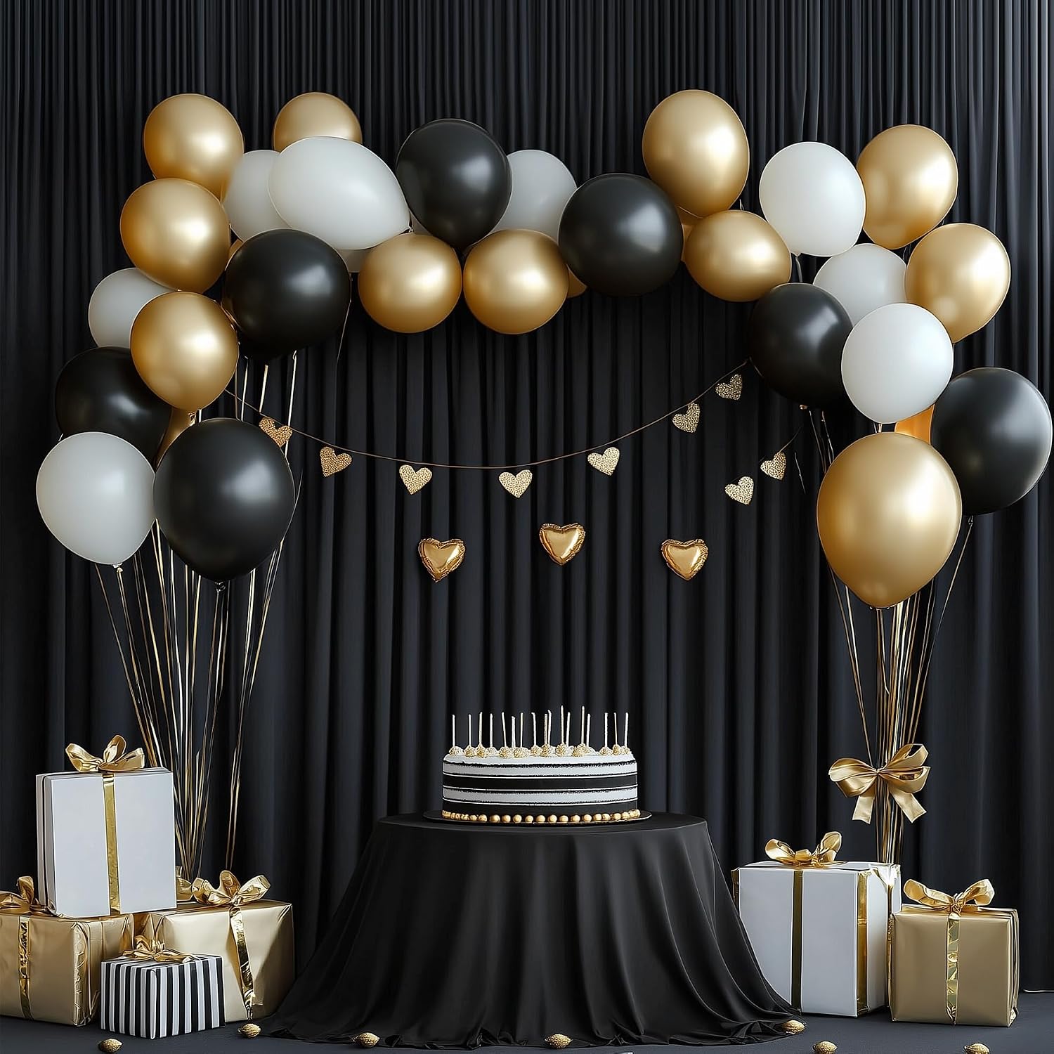 60ftx14ft Wrinkle Free Black Backdrop Curtain, 12 Panels 14FT Height Black Wedding Backdrop Drapes, Silky Polyester Back Drop Cloth for Birthday Photography Background Party Backdrop Draping