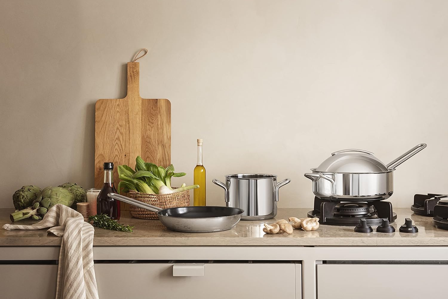 Eva Trio Sauté pan Diameter 24 cm, Steel line, Recycled Steel, Stainless Steel