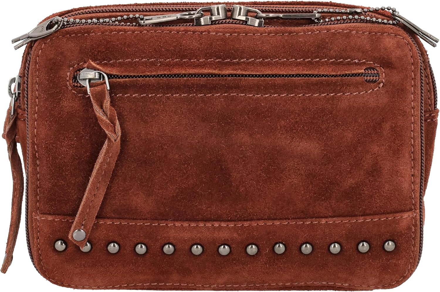 Kailey Concealed Self Defence Waist Bag by Lady Conceal - Buffalo or Suede Cowhide Leather, 3 Open Sides and YKK Locking Zippers with Universal Holster (Dark Brown) - 8' L x 5.5' H x 2.25'
