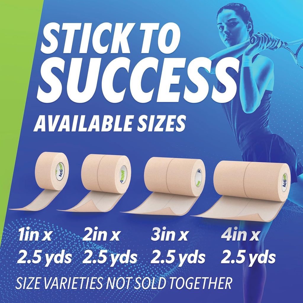 Elastic Athletic Tape - Provides Support for Sprains, Strains, Muscle Injuries - for Sport and Veterinary Applications - 3 in x 2.5 yd, Speedpack - 16 Rolls