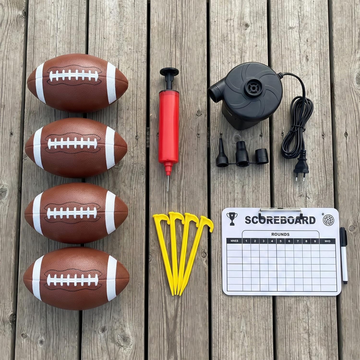 6FT Giant Inflatable Football Target Toss Game - Fun Indoor & Outdoor Yard Games for Kids & Adults, Football Party Throwing Games, Carnival Games, Camping & Tailgate Lawn Activities