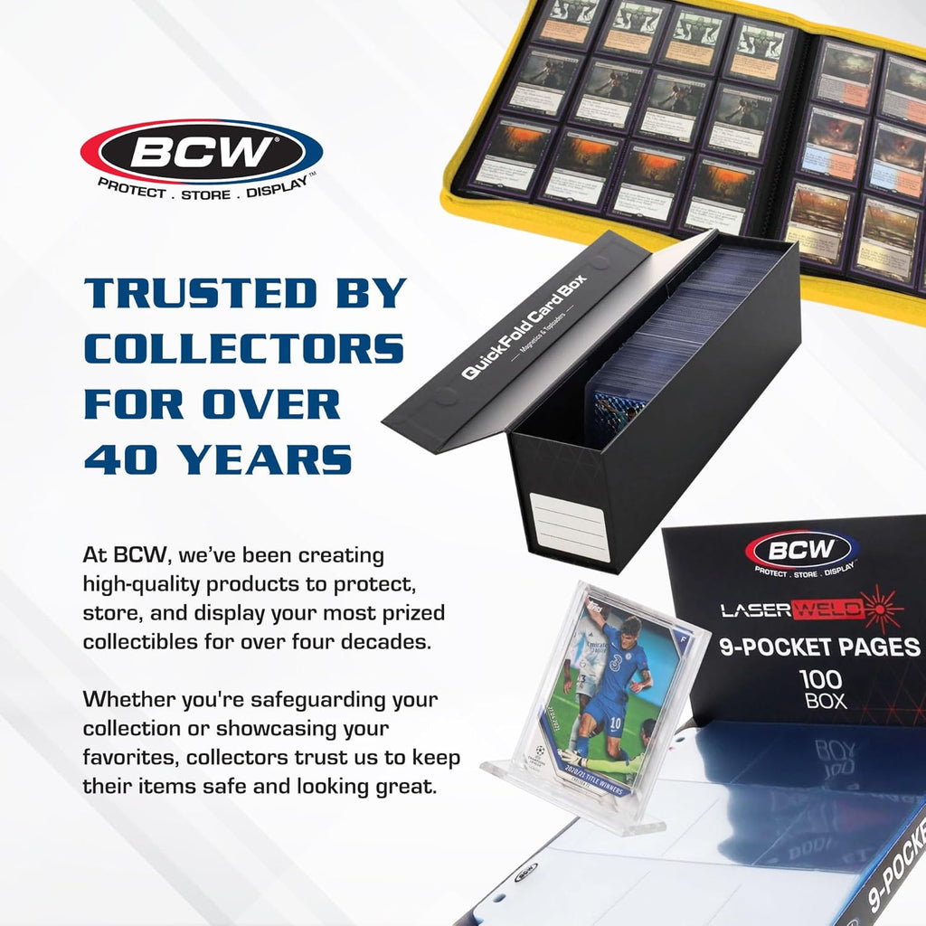 BCW Collectible Card Bin – (6-Pack, Red) | Holds up to 1600 Cards | Plastic Storage Box for Pokémon, MTG & Sports Cards