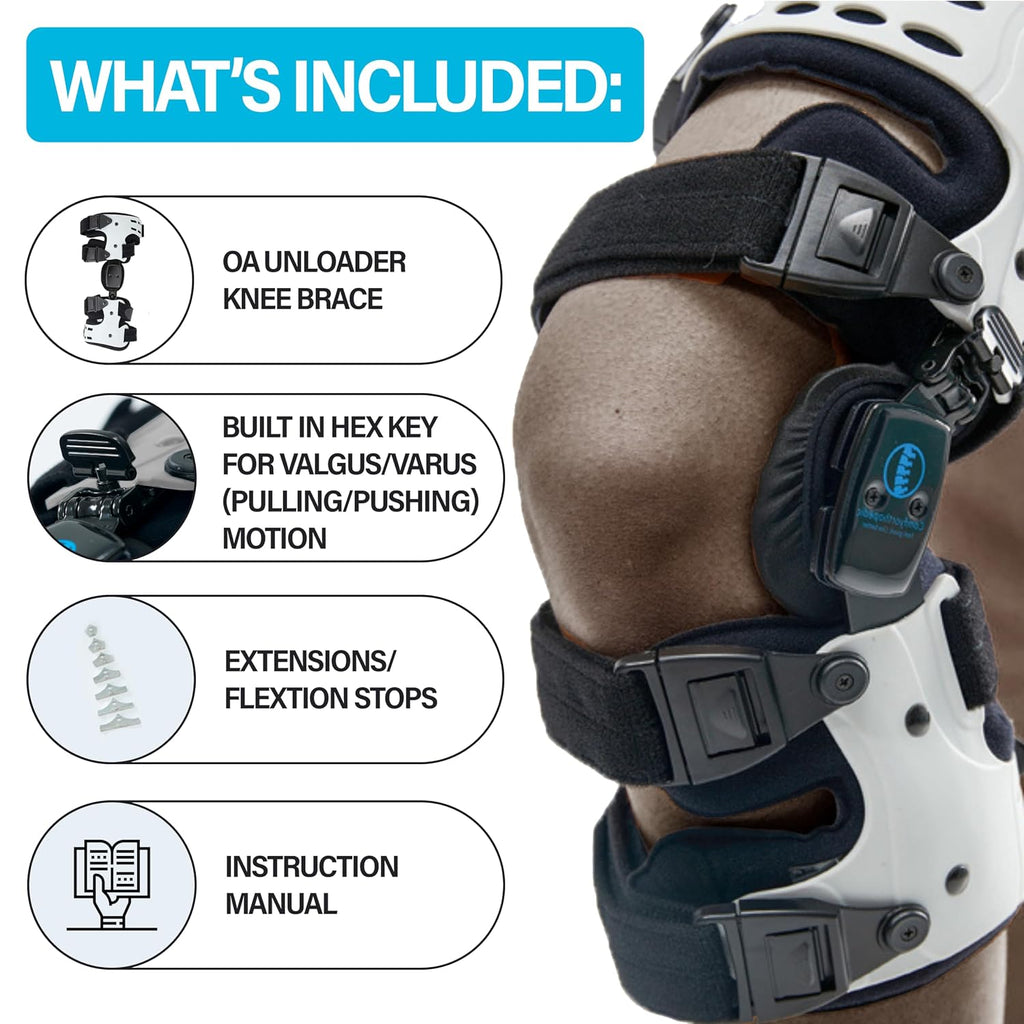 Comfyorthopedic Men & Women UPGRADED OA Unloader Knee Brace, Medial Arthritis Pain & Osteoarthritis Offloader, Best Bone on Bone Cartilage Joint Support L1851 L1843 Built-in Hex Key, Right