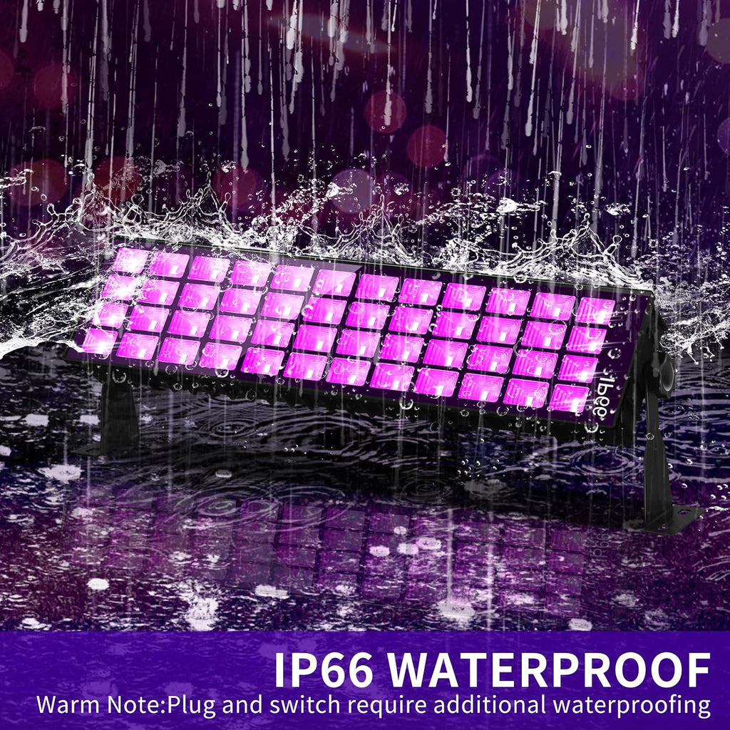 6 Pack 120W LED Black Lights, Blacklight Bar Light Up to 5000ft² Area with Switch+Plug+6ft Cable, Glow Party Light Supply for Halloween, Fluorescent Poster, Body Paint, Birthday, Bedroom, Classroom