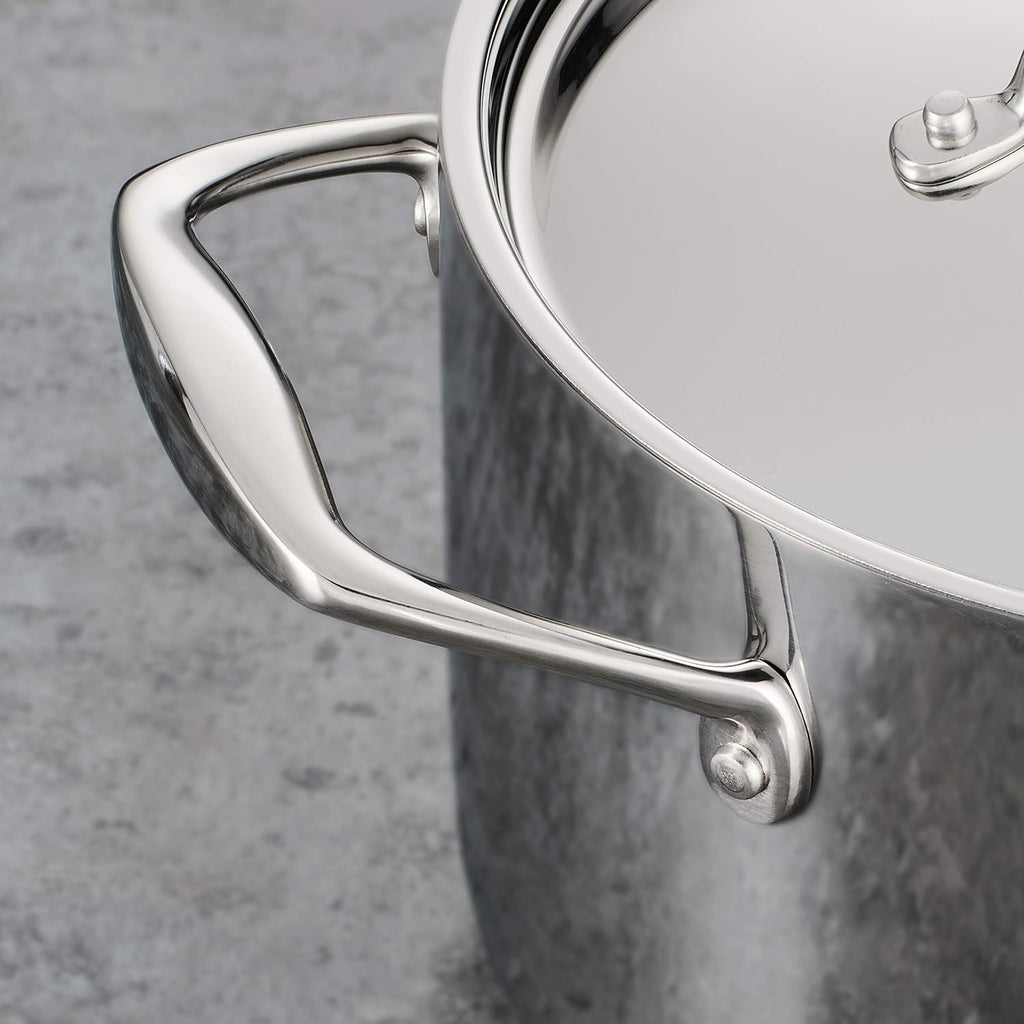 Tramontina Signature Tri-Ply Clad Stainless Steel 12-Piece Cookware Set with Lids, Pots and Pans Kitchen Set, Induction-Ready, Dishwasher-Safe, NSF-Certified, Made in Brazil