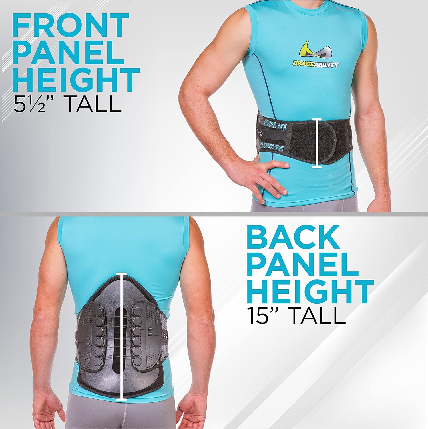 BraceAbility Plus Size Lumbar Decompression Support Belt - XXL Discectomy, Laminectomy, Disc Injury, Spasms, Pre and Post Surgery Protection Rigid Adjustable Spinal Brace for Overweight Adults (2XL)
