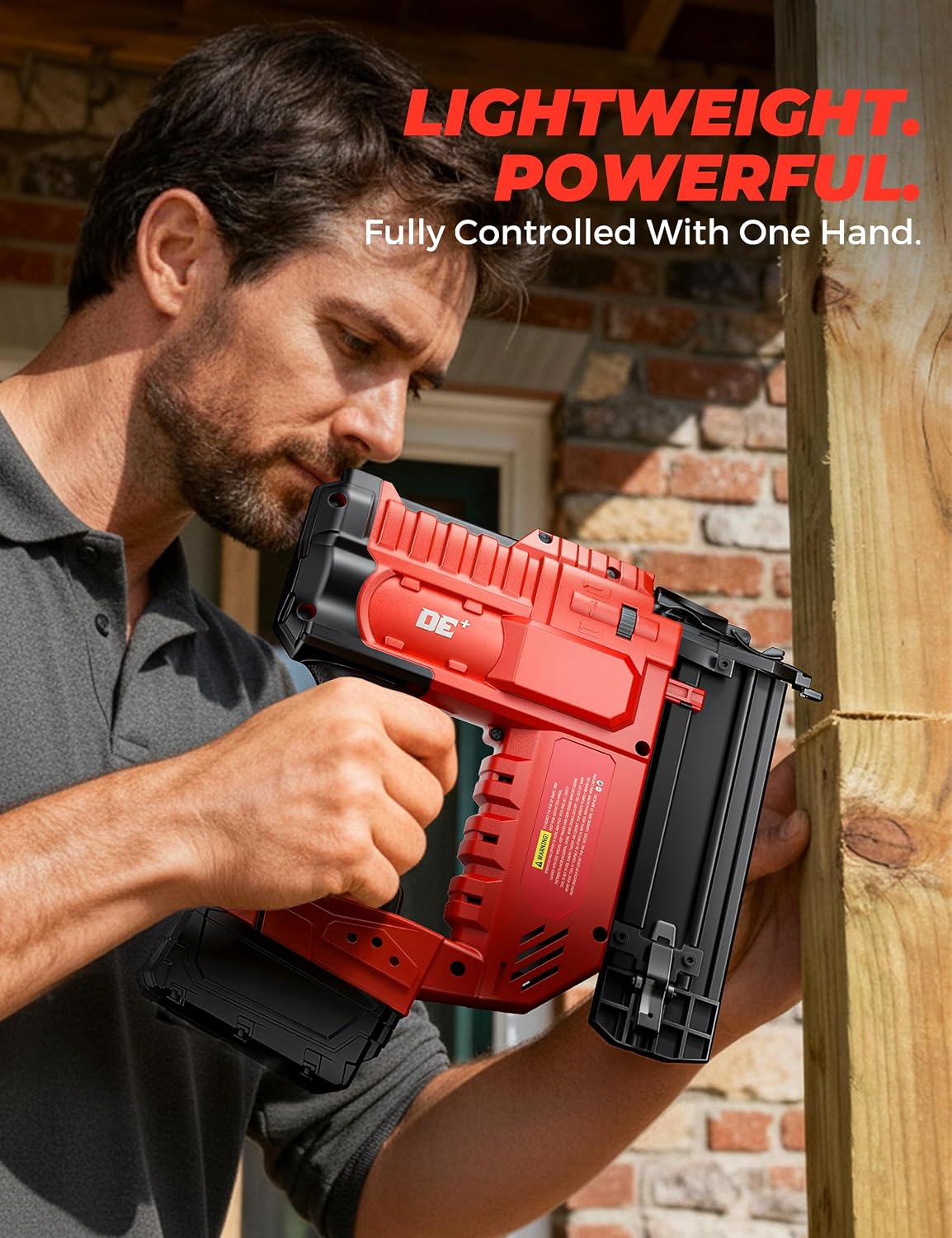 DeForce 18GA Cordless Brad Nailer, 2' Nail Gun for Milwaukee 18V Battery, 2 IN 1 Electric Stapler, 2026 Upgraded Tool-Free Jam Release, 2 Firing Modes, Adjustable Depth, 1000pcs Nails(No Battery)