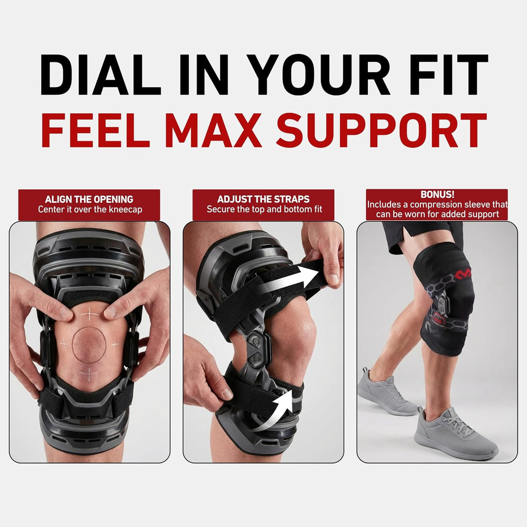 McDavid Knee Brace, Heavy Duty Hinged Knee Braces for Knee Pain, Instabilities, Ligament, ACL, MCL, PCL, Meniscus Injury, Pain Relief, Recovery, Preventive Hyperextension, Left or Right Side