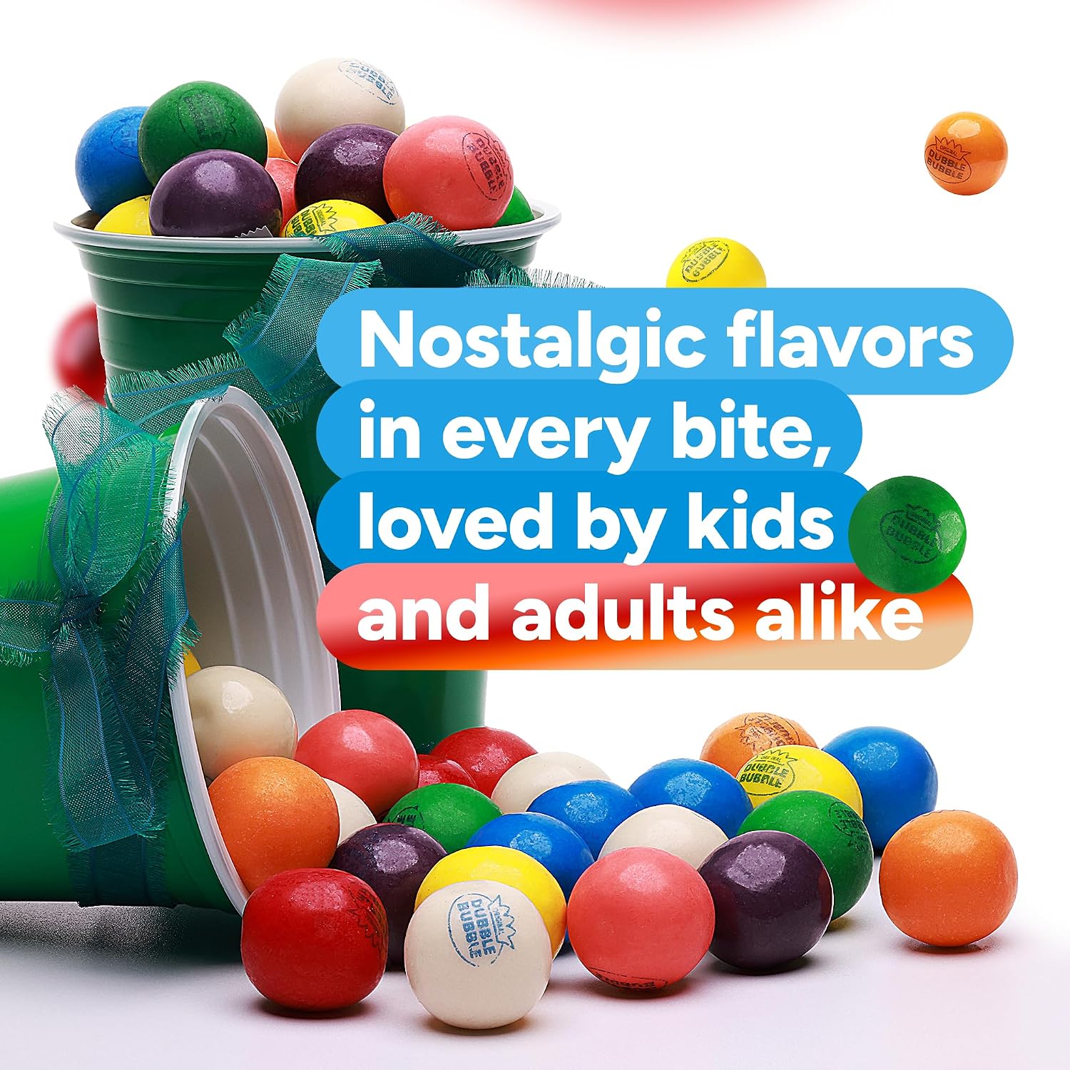 Gumballs for Gumball Machine - Assorted Fruit Flavored Gum Balls - 0.6' Mini Bubble Gums - 19LB Bulk Refill for Vending Machines - Chewing Gum for Kids