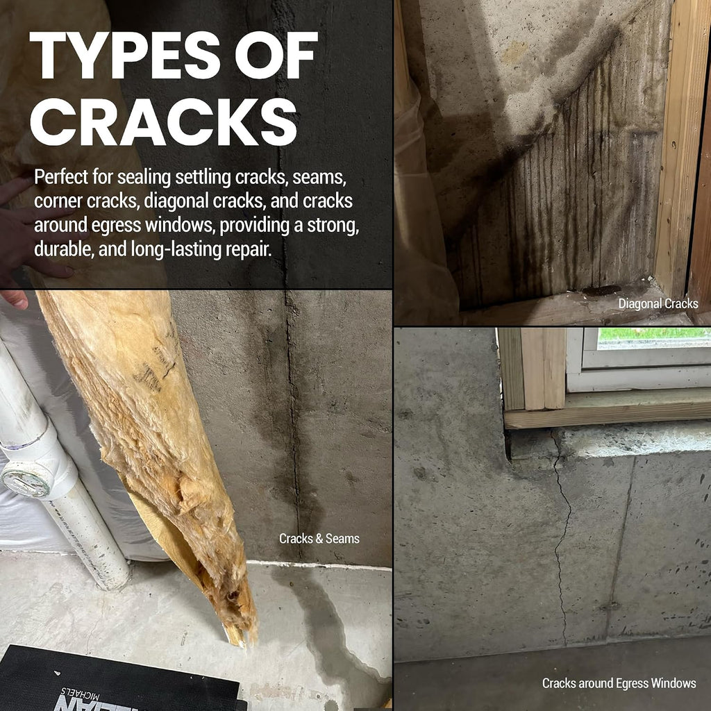RadonSeal PRO Foundation Crack Repair Kit (30 ft) – Polyurethane Injection Foam for Basement & Concrete Wall Leaks