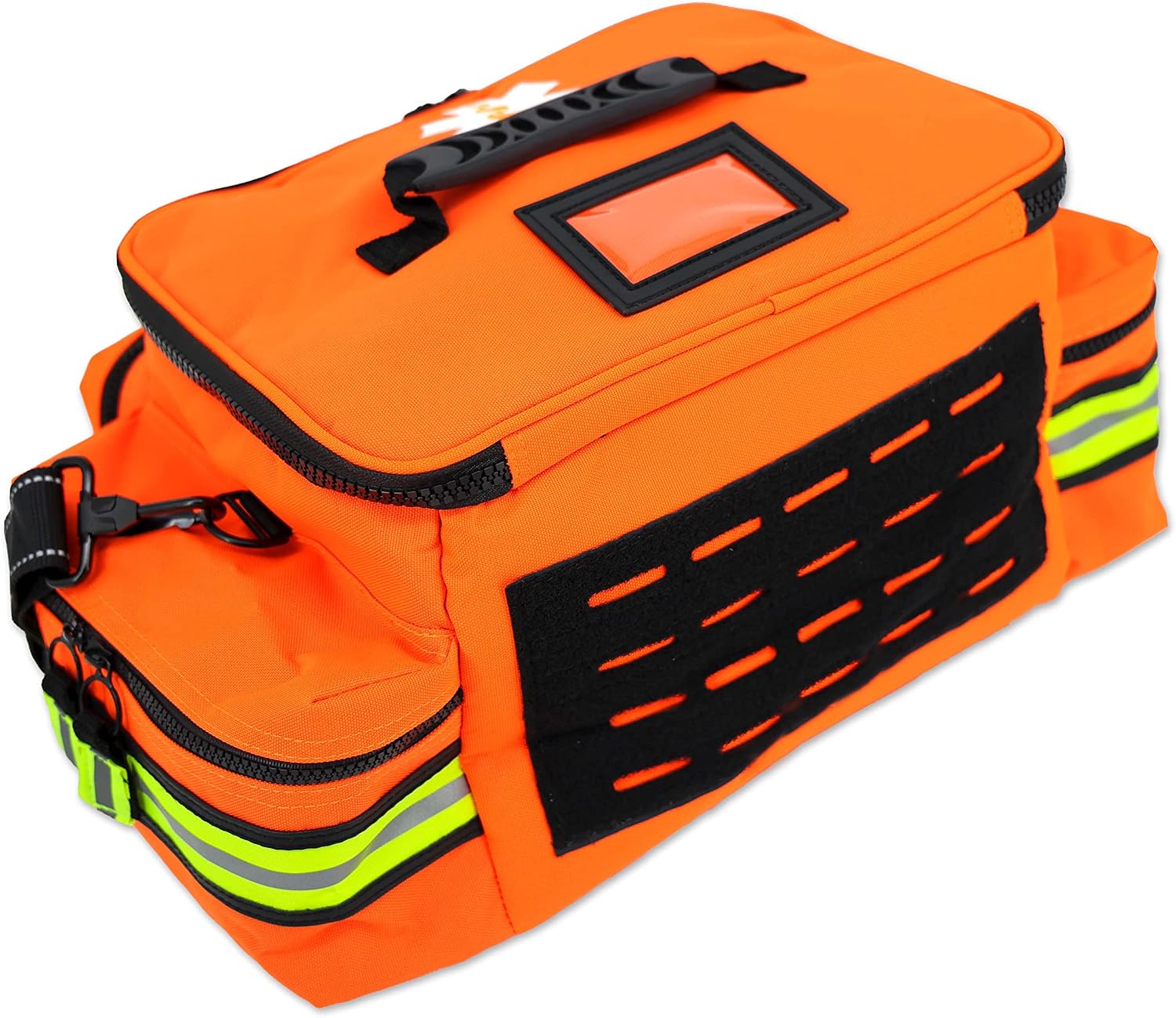 Lightning X Mid-Sized First Responder EMT Bag | LXMB25 | Fully Stocked w/ 248+ First Aid Supplies + Trauma Pak w/C.A.T. Tourniquet & QuikClot - Orange