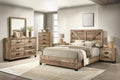 Kings Brand Furniture 6-Piece Antique Natural King Size Bedroom Set - Bed, Dresser, Mirror, Chest and 2 Nightstands
