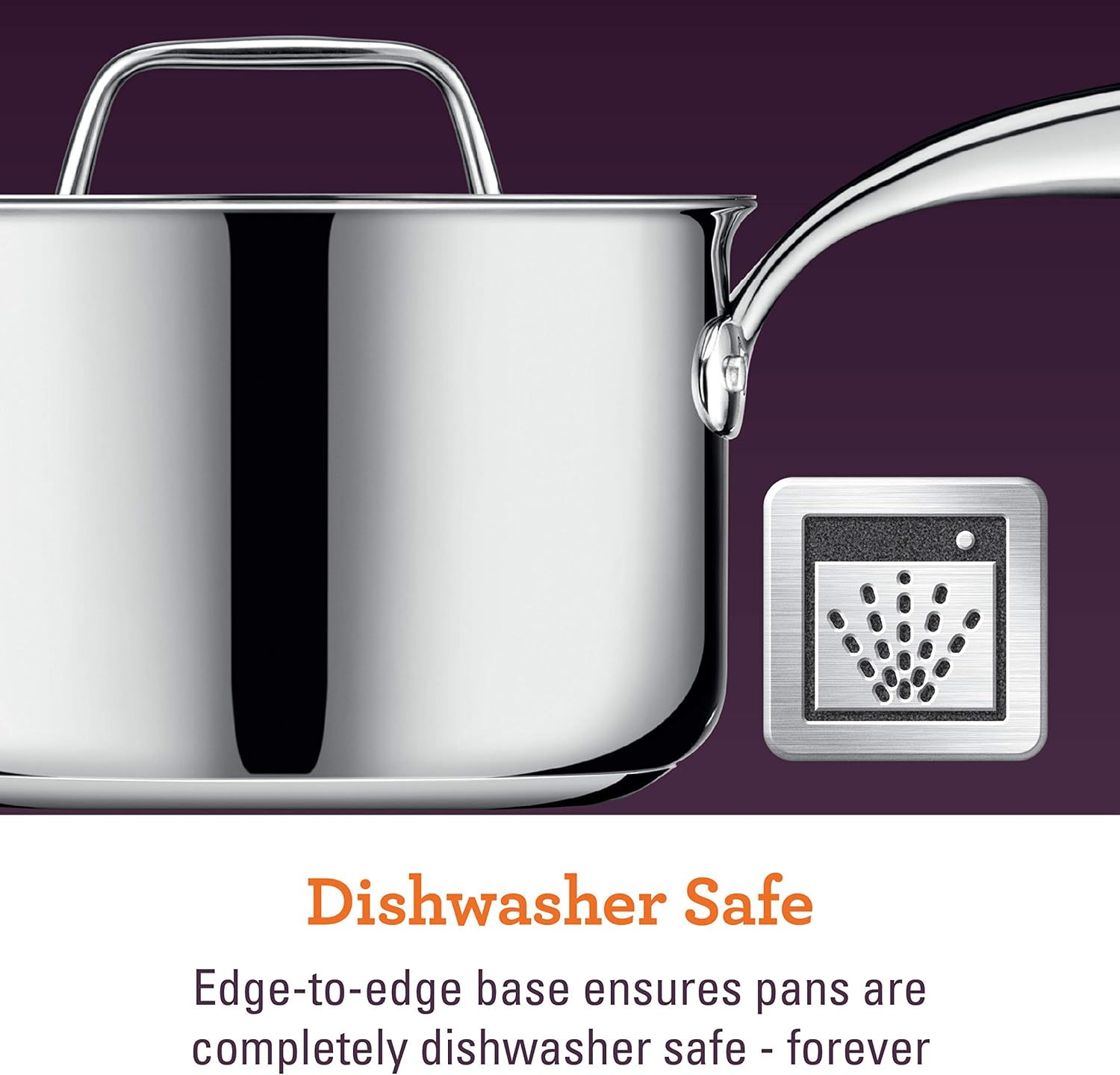 Breville Clad Stainless Steel Saute Pan / Frying Pan / Fry Pan with Lid - 3.5 Quart, Silver