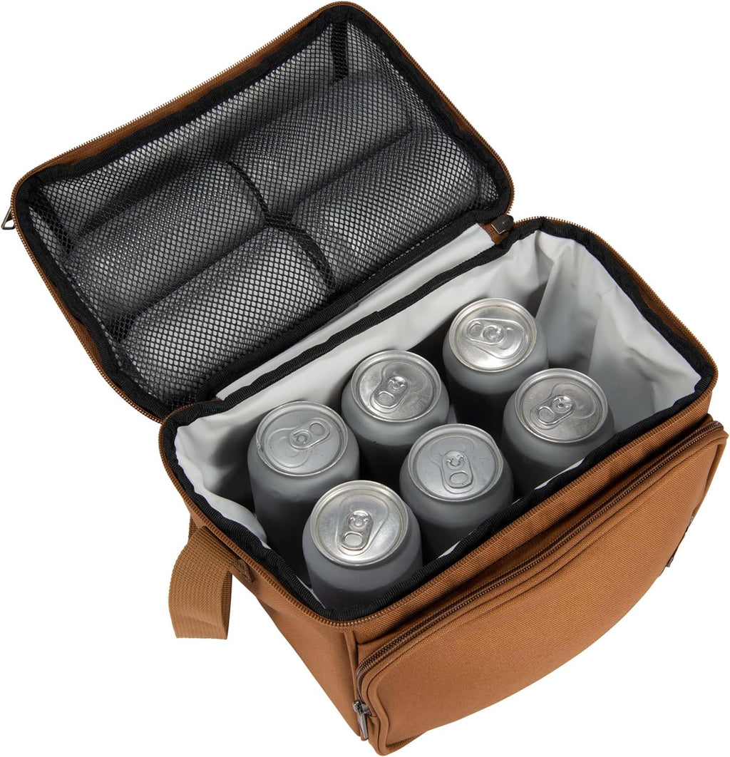 Carhartt Camping Cooler, Worksite Lunchbox, Soft Shell Lunch Bag for Construction Sites, Work and Everyday Use, Brown (Pack of 8)
