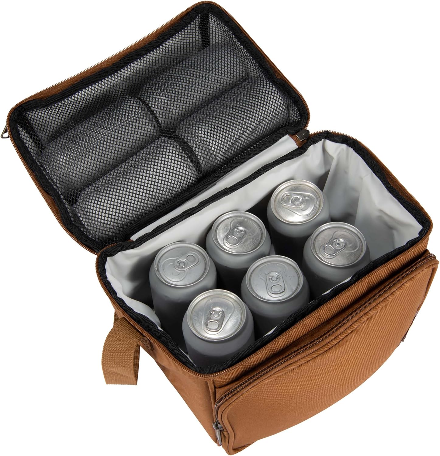 Carhartt Camping Cooler, Worksite Lunchbox, Soft Shell Lunch Bag for Construction Sites, Work and Everyday Use, Brown (Pack of 8)