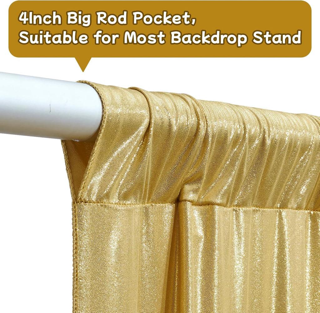 40ftx10ft Thick Gold Glitter Backdrop Curtain for Parties, Wrinkle Free Sparkling Sequin Backdrop Drapes, 8 Panels 5x10ft Shimmer Photo Back Drop Cloth for Wedding Birthday Photography Background
