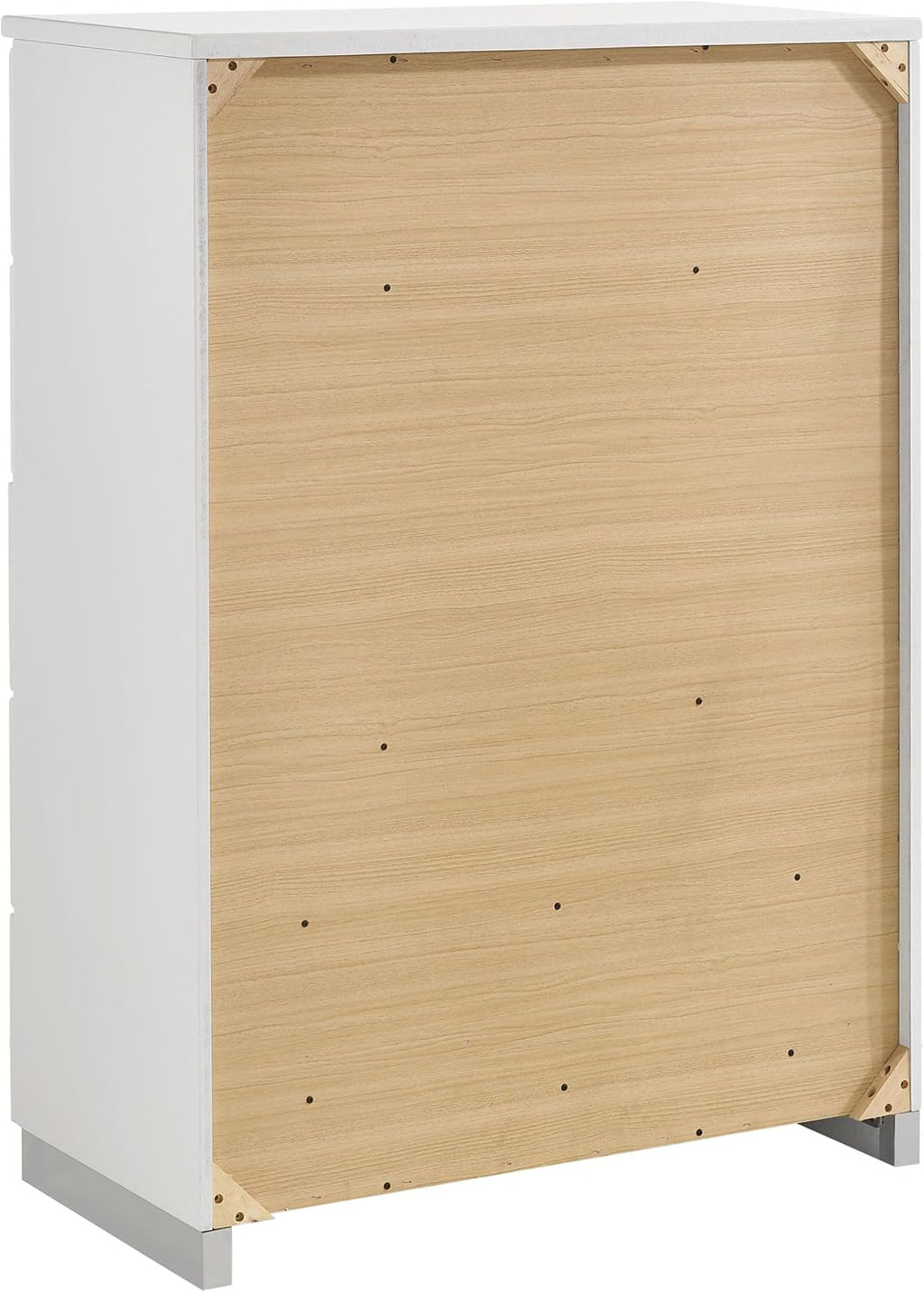 Coaster Home Furnishings Felicity Contemporary 6-Piece Bedroom Set Queen Size Panel Bed Frame 51-inch Headboard White High Gloss 203501Q-S6