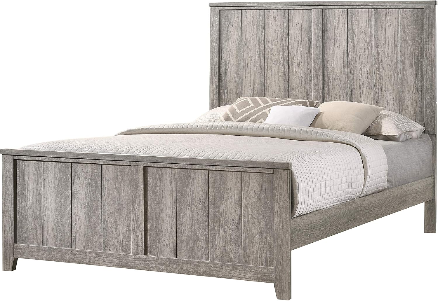 Kings Brand Furniture – Balta 6-Piece Queen Size Gray Bedroom Set. Bed, Dresser, Mirror, Chest & 2 Nightstands