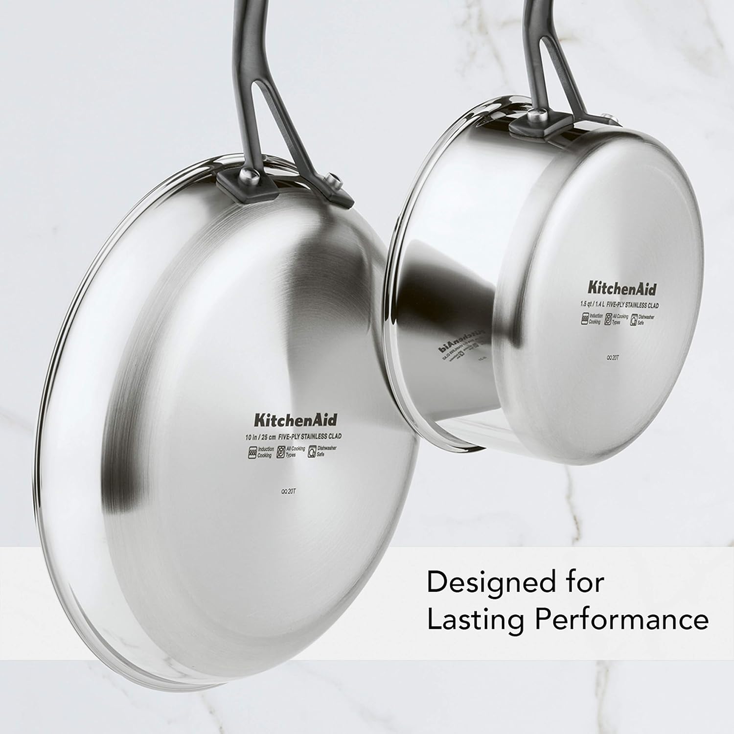 KitchenAid 5-Ply Clad Polished Stainless Steel Fry Pan/Skillet, 12.25 Inch
