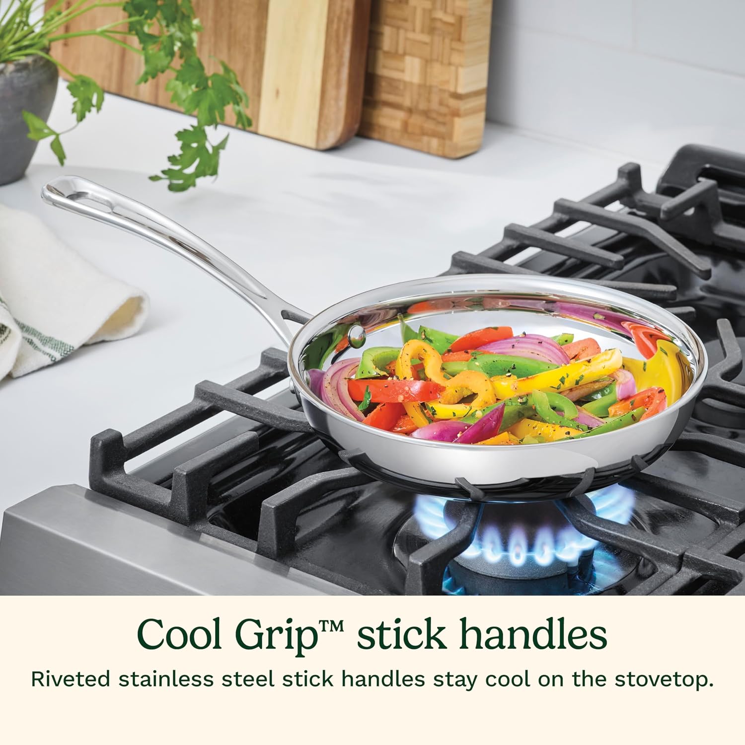 Cuisinart 3 Piece PureClad, Triple-Ply Stainless Steel Skillet Set, PCST22-81012