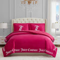 Juicy Couture - Comforter Set - Gothic Design Bedding - Queen - 3 Piece Set Includes (1) 90' x 92' Comforter and (2) 20' x 26' Shams - Wrinkle Resistant - Premium Bedroom Decor - Hot Pink