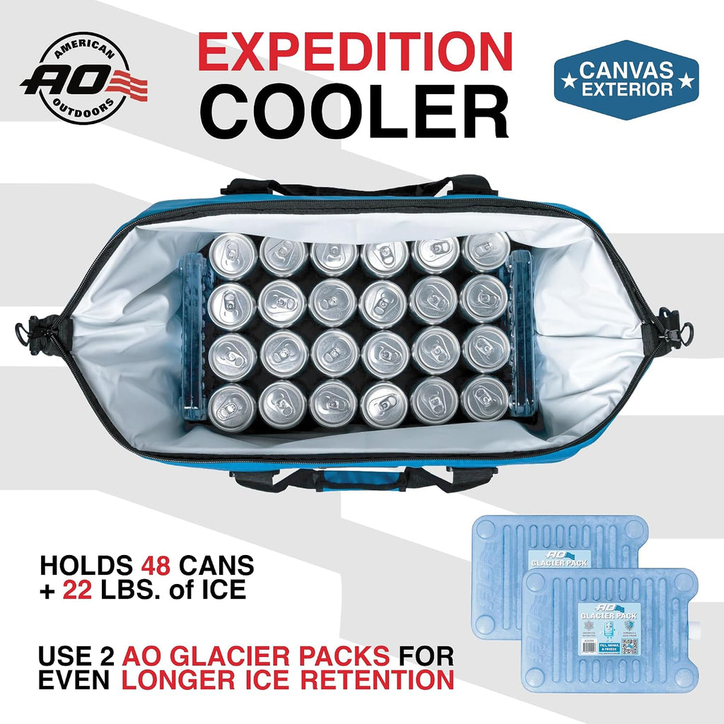 AO Coolers Expedition Canvas Soft-Sided Cooler Bag, Leak-Proof, Insulated, Lightweight
