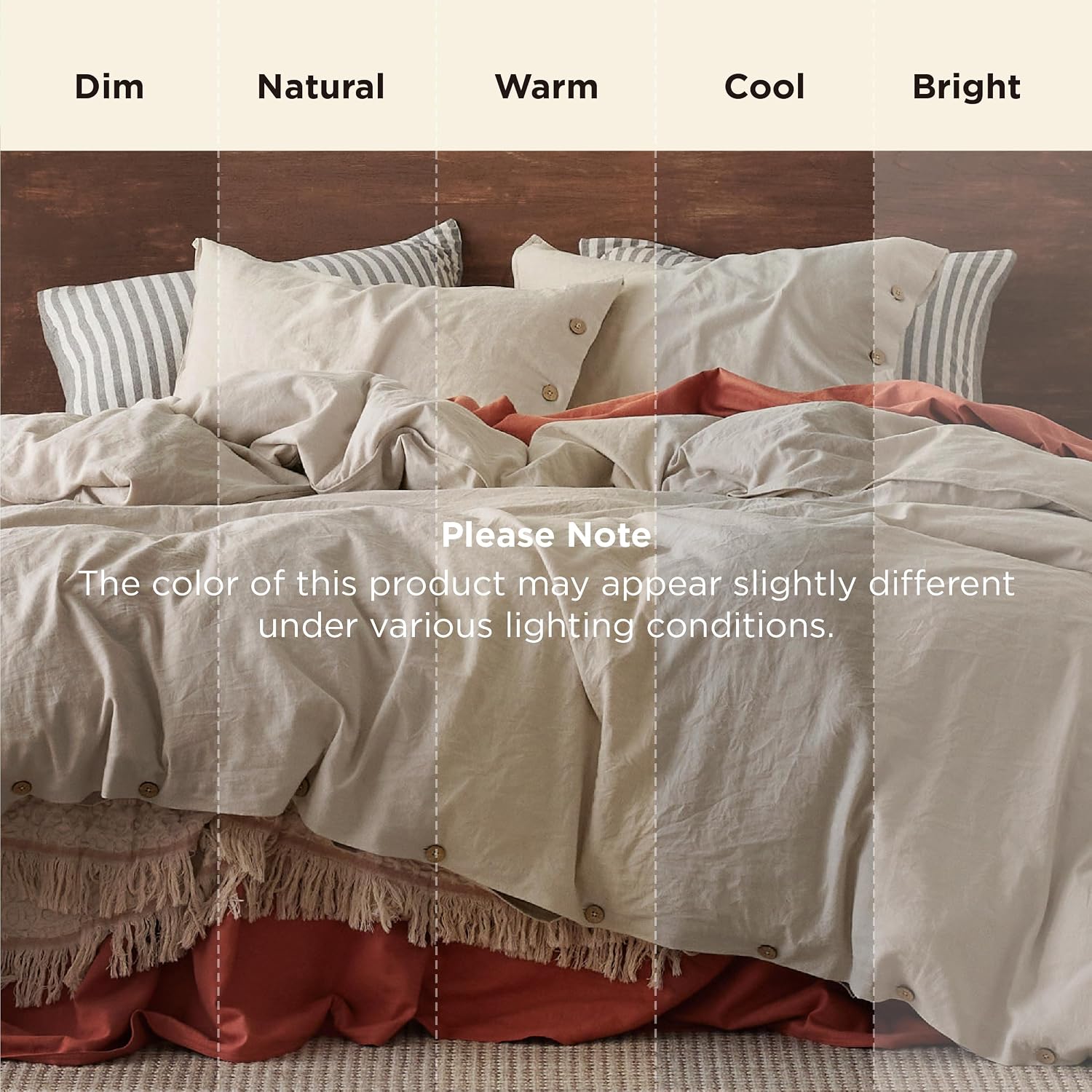 Bedsure Linen Duvet Cover California King - Linen Cotton Blend Duvet Cover, PureWoven Cooling & Breathable Bedding Set for Hot Sleepers, Moisture Wicking & Durable Cover Set 3 Piece (Linen Color)