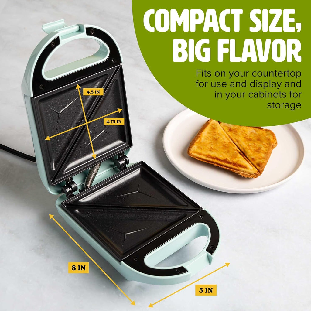 Tasty Mini Sandwich Maker,Makes Sandwiches,Paninis,Grilled Cheese,Desserts,Quick Results,Easy Cleanup,600W,Aqua,(Pack of 6)
