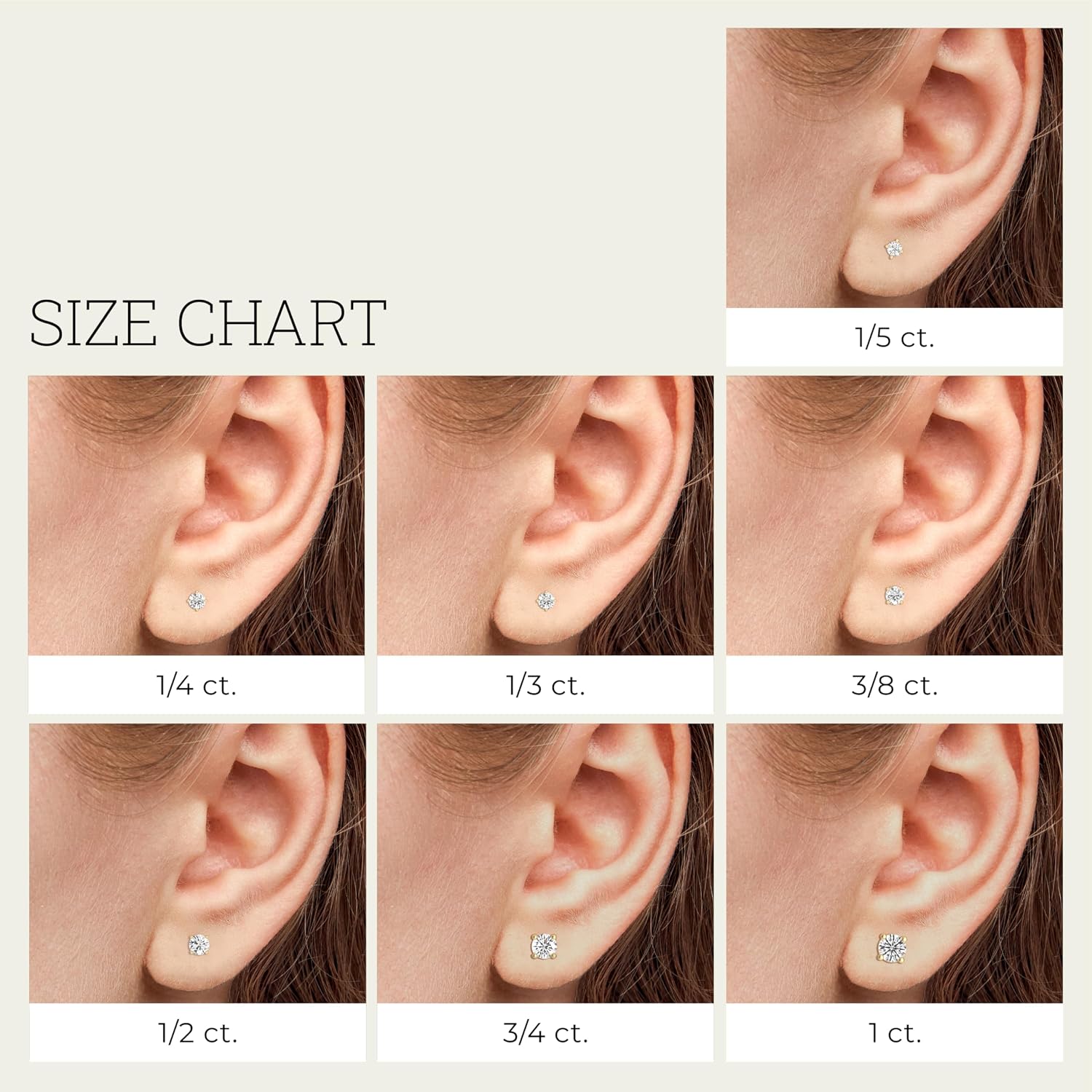 Gilded Lab-Grown Diamond Stud Earrings 10KT White Gold and 10KT Yellow Gold | Hypoallergenic Fine Gold Jewelry | 4-Prong Basket, Push Back Nut | VS2 SI1 Clarity, F Color, Round Cut | 1/5,1/4,1/3,3/8,1/2,3/4,1,2 ct tw