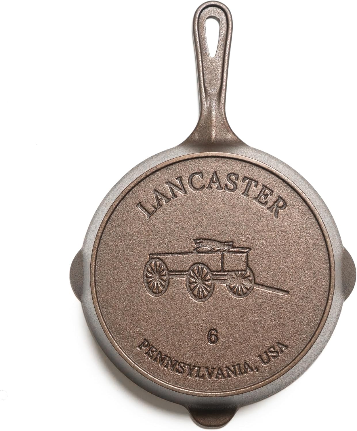 Lancaster Cast Iron No. 6 skillet - 8 3/4 inch diameter Pre-seasoned Frying Pan, Made in USA