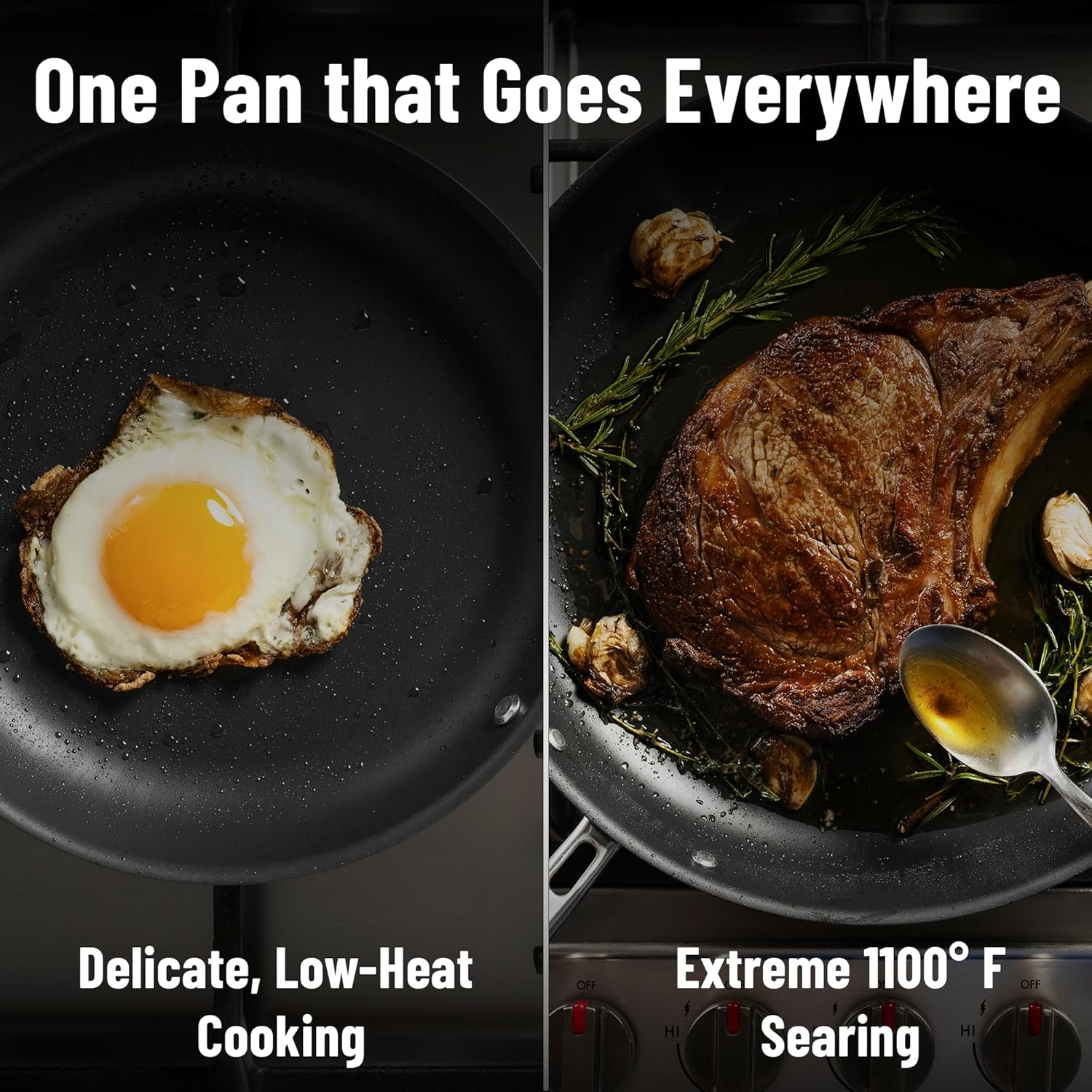 Misen Carbon Nonstick™ Skillet - Nitrided Carbon Steel - Professional Alternative to Teflon - 1100°F High Heat Ready - Easy Release - Induction, Oven, & Grill Safe - 10 Inch