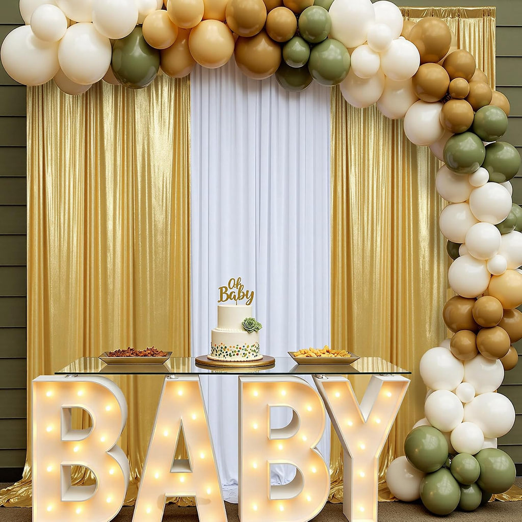 40ftx10ft Thick Gold Glitter Backdrop Curtain for Parties, Wrinkle Free Sparkling Sequin Backdrop Drapes, 8 Panels 5x10ft Shimmer Photo Back Drop Cloth for Wedding Birthday Photography Background