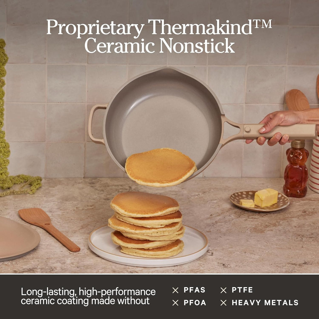Our Place Mini Always Pan | 8.5' Ceramic Pan with Modular Lid & Beechwood Spatula | Patented 10-in-1 Nonstick, Non-Toxic Cookware Made Without PFAS | Induction & Oven-Safe up to 450°F | Blue Salt
