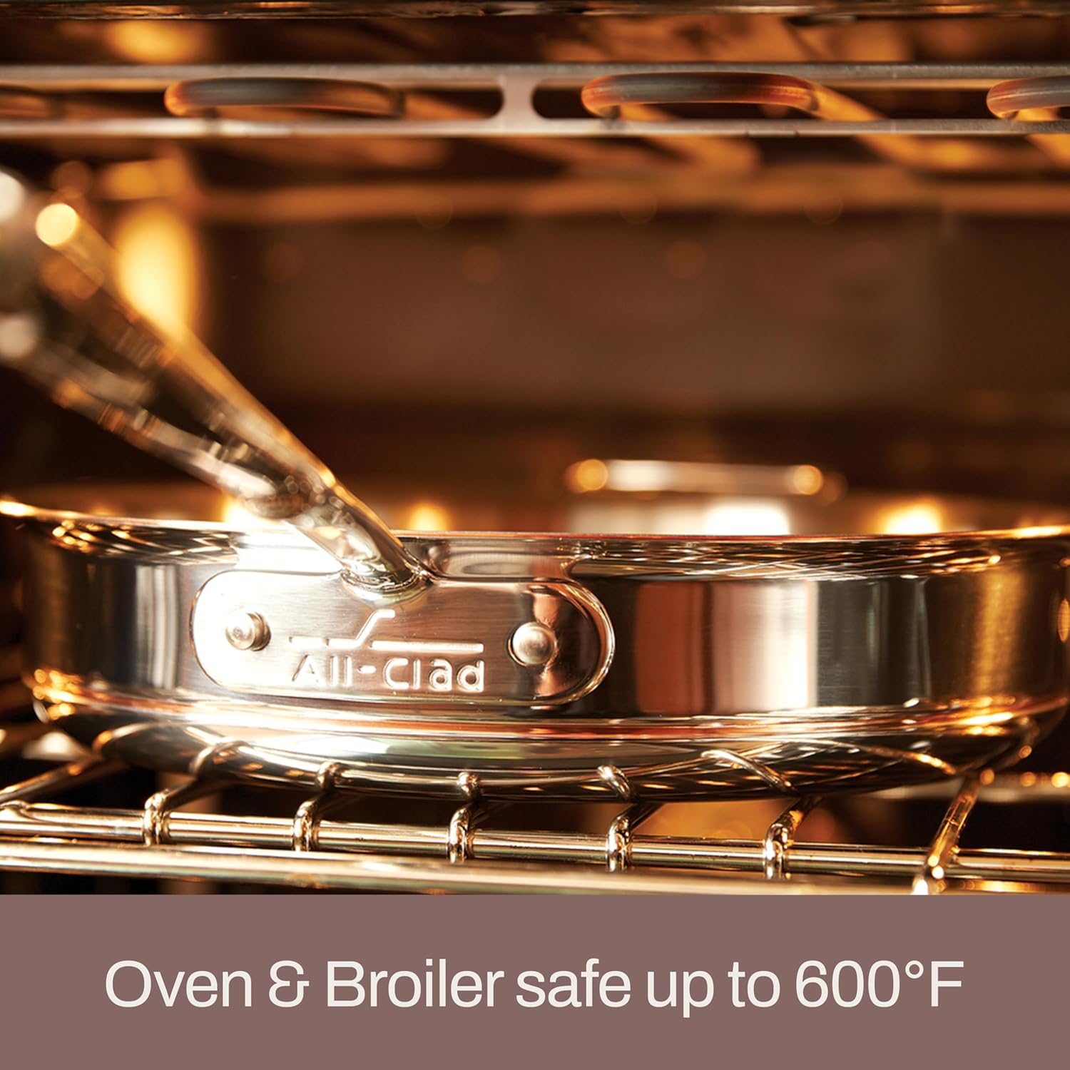 All-Clad Copper Core 5-Ply Stainless Steel Fry Pan 8 Inch Induction Oven Broiler Safe 600F Pots and Pans, Cookware Silver