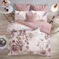 Madison Park Floral King Comforter Set, Cotton Rich Bedding Set Feminine Design Shabby Chic King Size Comforter Sets, All Season Bed Cover with Shams, Bed Skirt, Décor Pillow, Blush 8 Piece