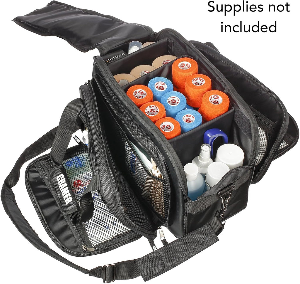 Cramer Tuf-Tek Kits for Athletic Trainers, Portable Athletic Training Kit for Team Travel, Bag Holds AT Supplies for Athlete Injuries, Storage for Tape, Scissors, and Ice Packs, Tuf-Tek Pro