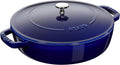 Staub Cast Iron Double-Handled Braiser/Skillet with Lid and Self Basting Spikes - 2.5-Qt., Blue
